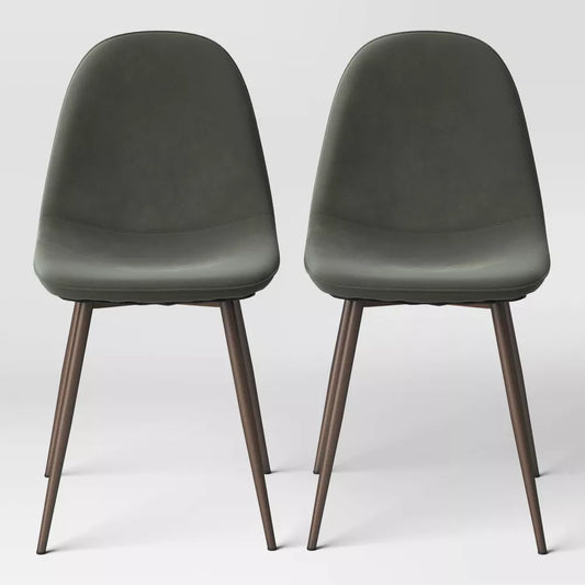 2pc Copley Upholstered Dining Chairs Recycled Green Velvet - Project 62