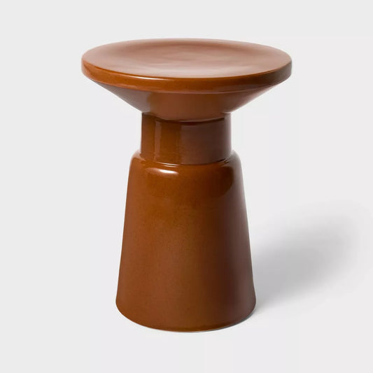 Ceramic Accent Table Brown - Threshold™ designed with Studio McGee