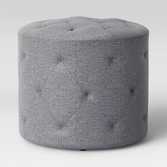 Caroline Tufted Ottoman Charcoal -Threshold