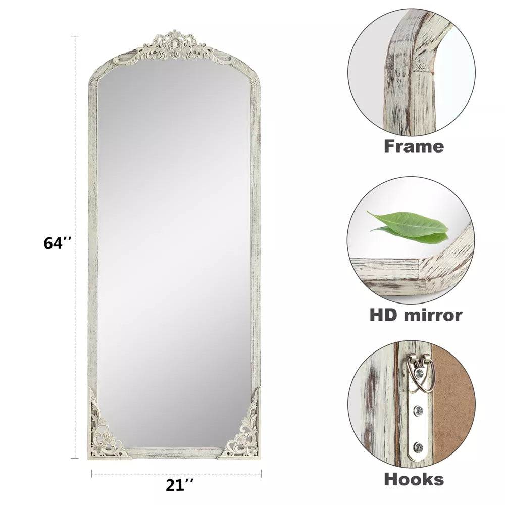 Zebulon French Carved Vertical Full Length Mirror 64" x 21" - The Pop Home