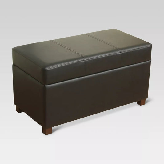 Essex Double Storage Ottoman Black - Threshold