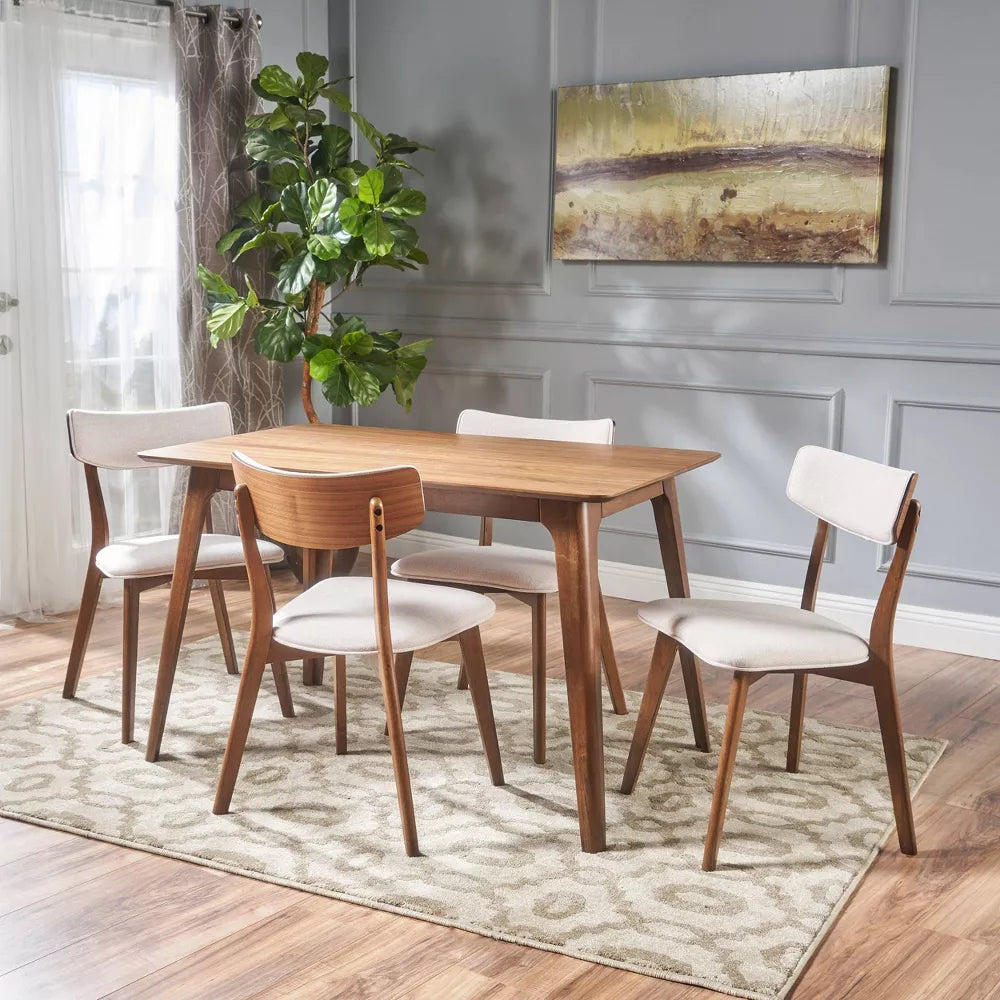 5pc Megann Mid Century Wood Dining Set - Christopher Knight Home