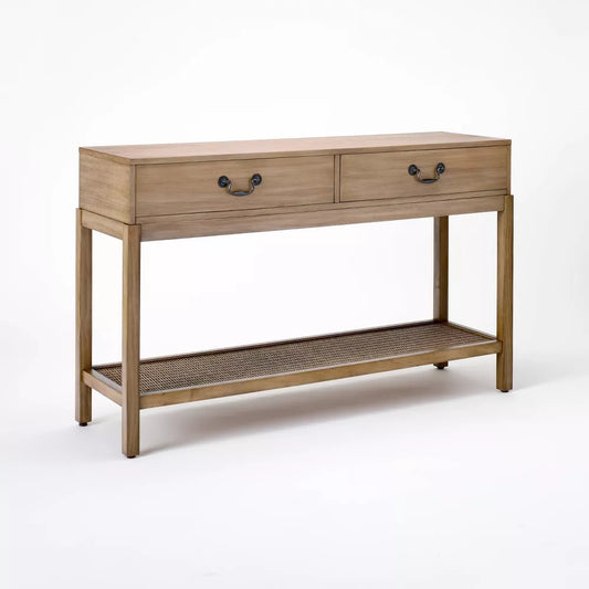 Brandeis Woven Console Table Brown - Threshold designed with Studio McGee