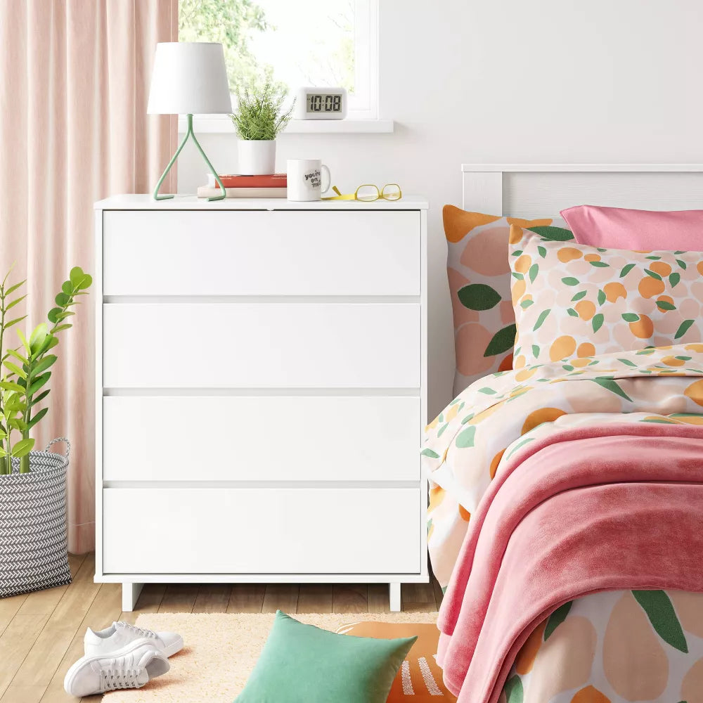 Modern 4 Drawer Dresser White - Room Essentials