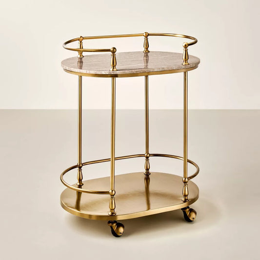 30" Metal and Marble Bar Serving Cart - Hearth & Hand with Magnolia