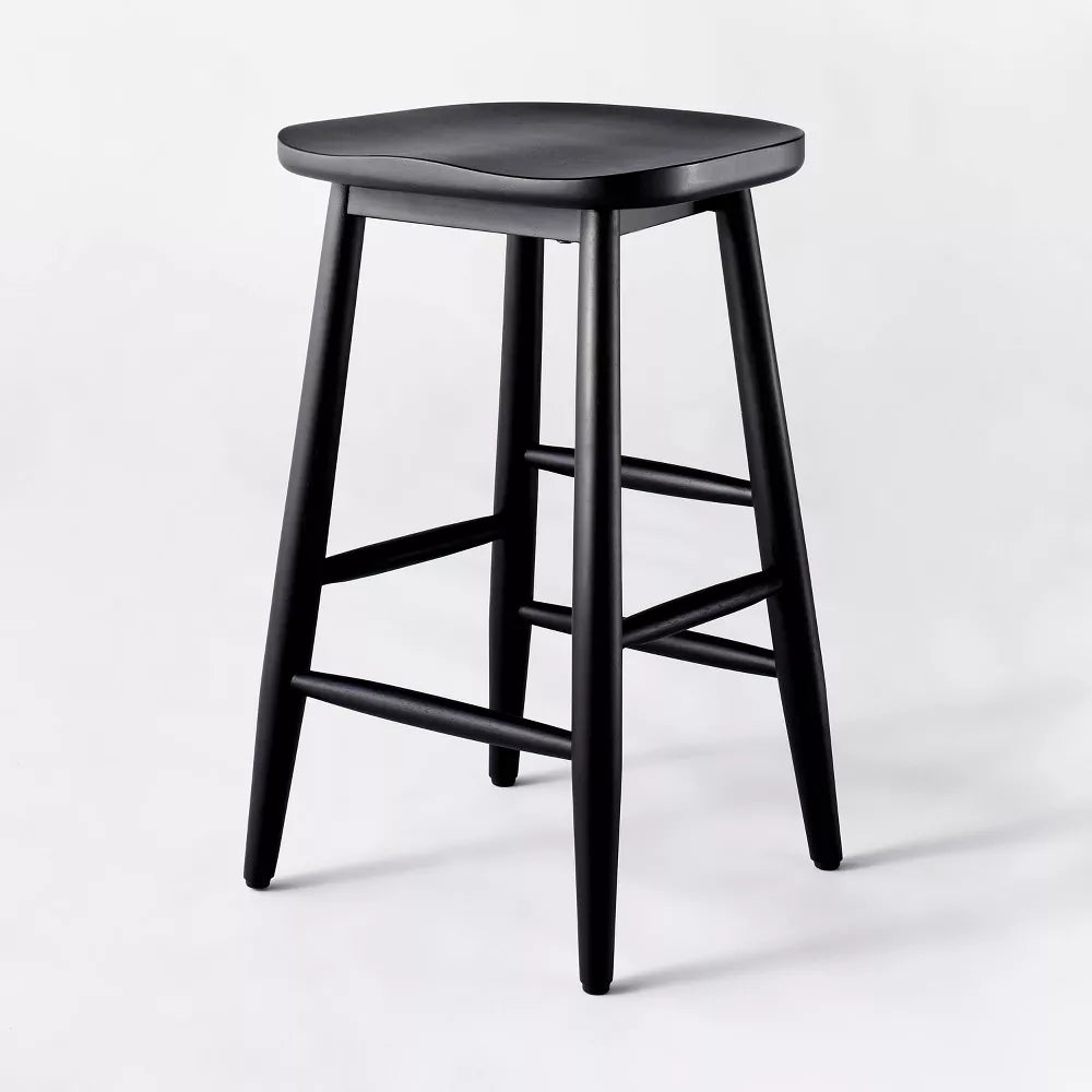 Haddonfield All Wood Backless Counter Height Barstool Black - Threshold designed with Studio McGee