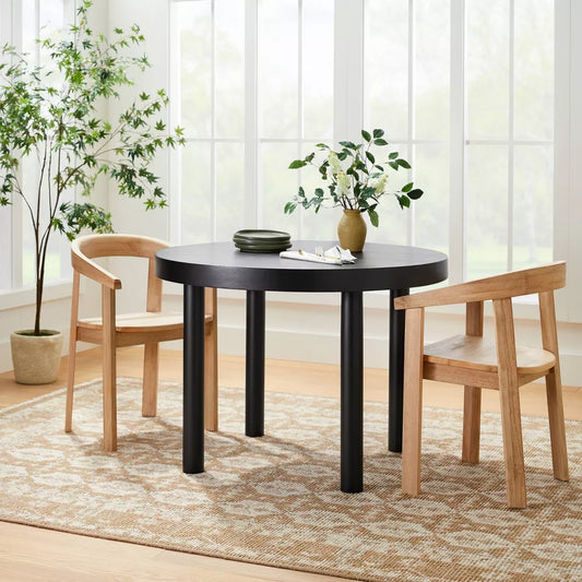 Northvale Round Wood Dining Table Black -Threshold designed with Studio McGee