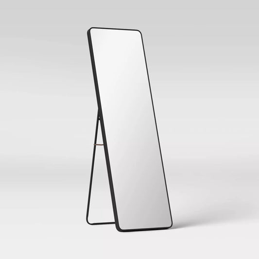 18" x 60" Metal Aluminum Cheval Floor Mirror Black - Threshold