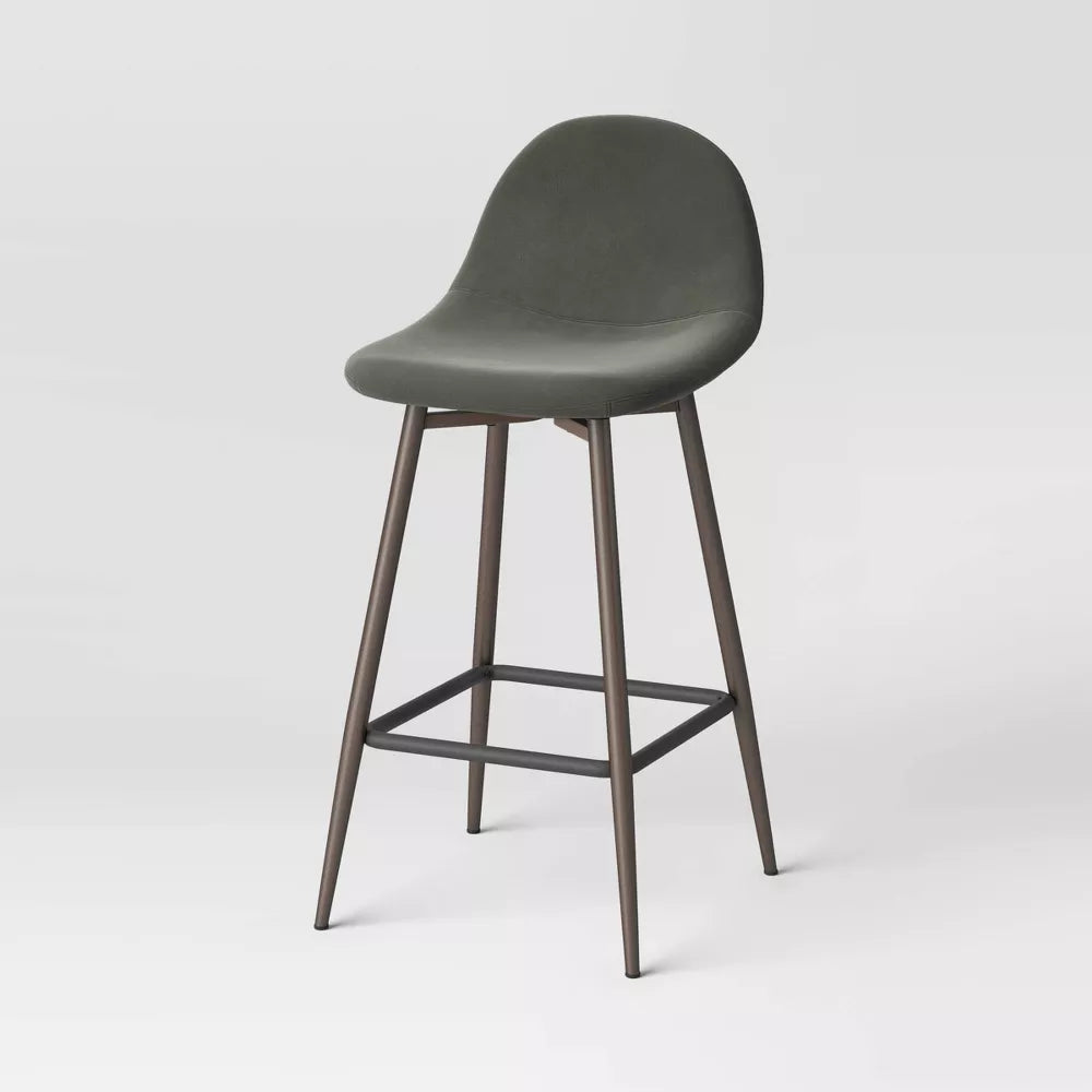 Copley Upholstered Counter Height Barstool Recycled Velvet Green - Project 62