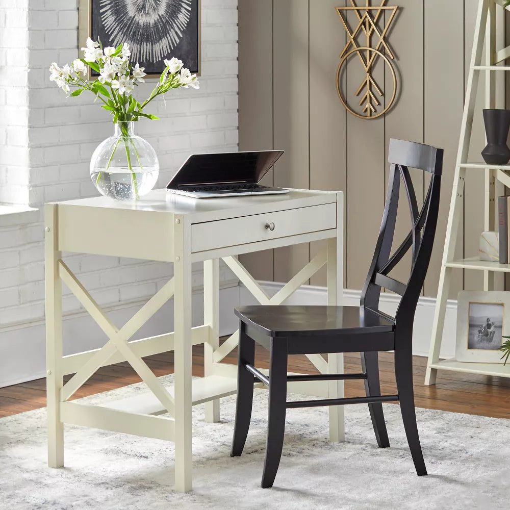 X Desk Antiqued White - Buylateral