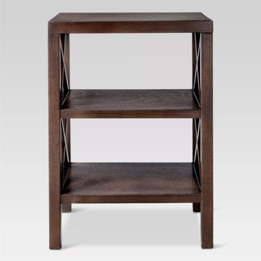 Owings End Table with 2 Shelves (Not Assembled) Espresso - Threshold