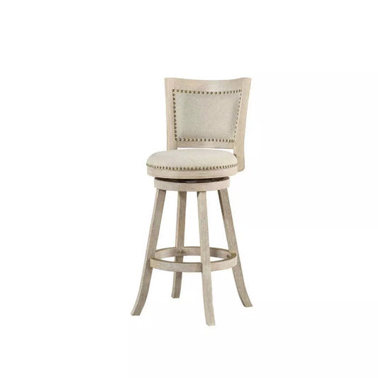 29" Melrose Swivel Barstool Ivory Wire Brush - Boraam