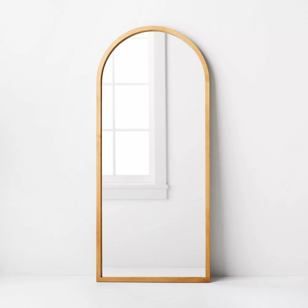 32" x 72" Wooden Arch Mirror Brown - Threshold designed with Studio McGee