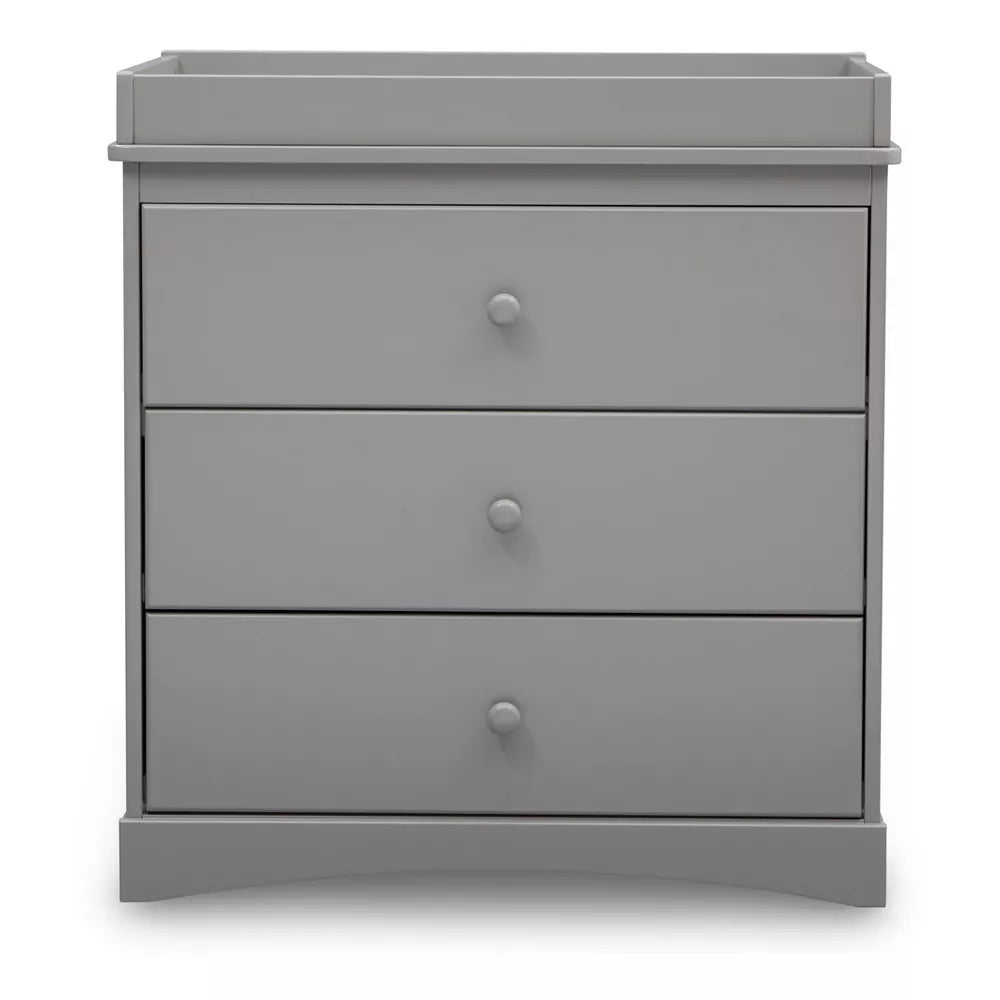 Delta Children Skylar 3-Drawer Dresser with Changing Top Gray