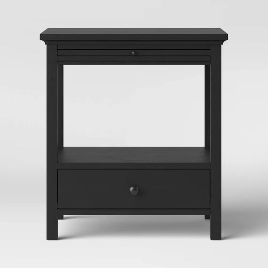 Shelburne Nightstand with Drawer/Shelf Black -Threshold