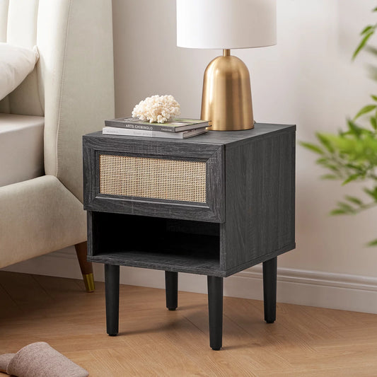 mopio Haylee Night Stand, Side Table, charcoal