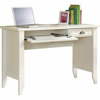 Shoal Creek Computer Desk with Slide Out Keyboard -Soft White -Sauder