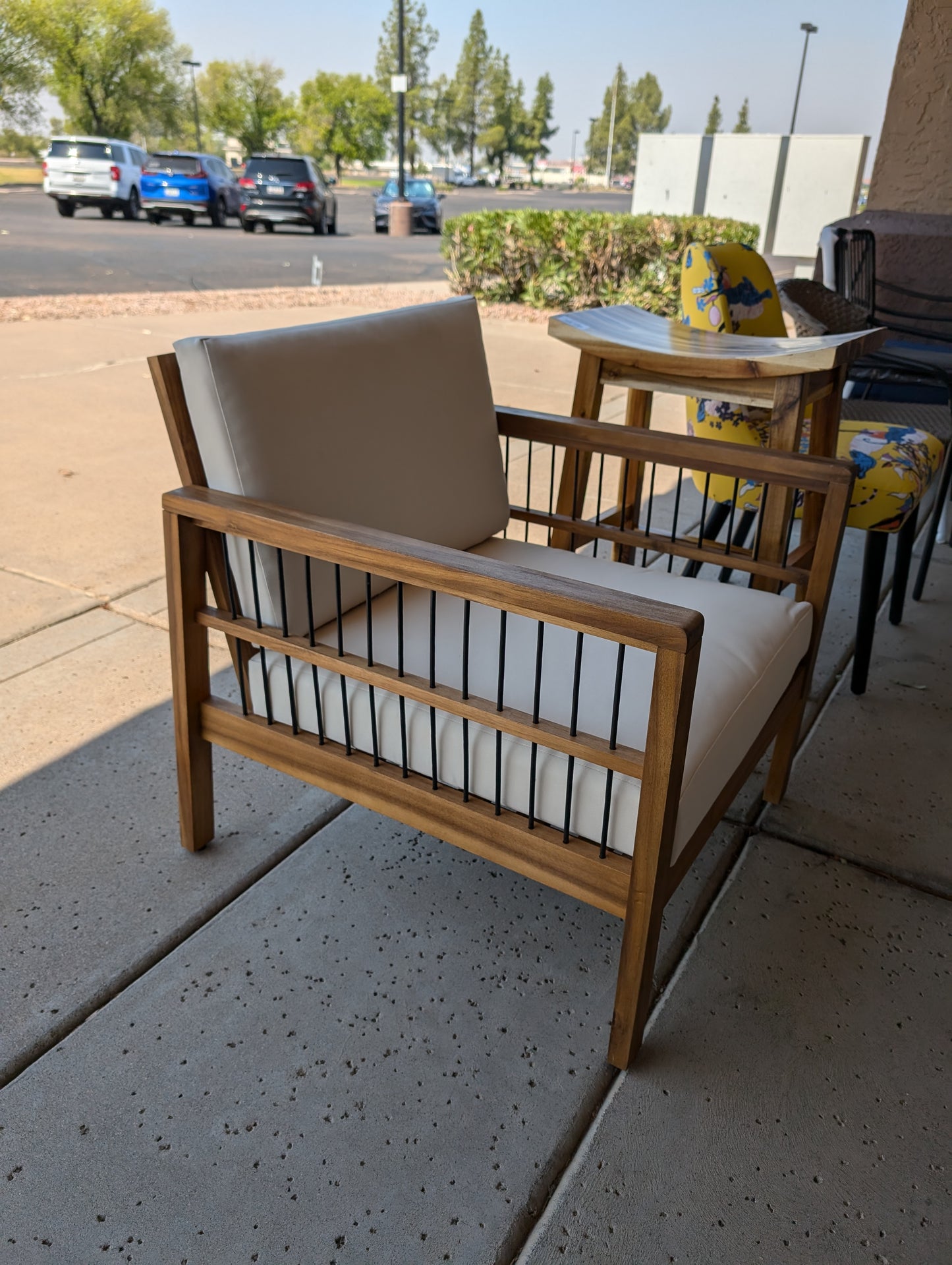 Elias Outdoor Acacia Wood Club Chairs with Cushions Teak/Beige -Christopher Knight Home