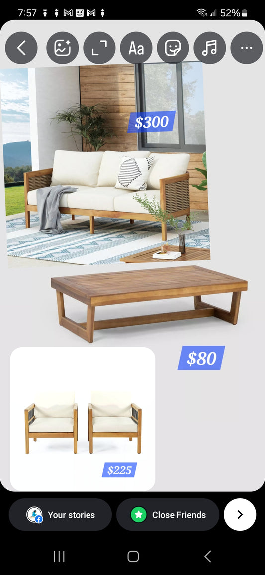 Acacia Wood Patio Bundle