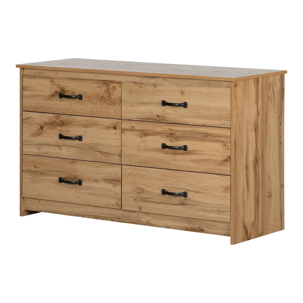 Tassio 6 Drawer Double Dresser Nordik Oak- South Shore