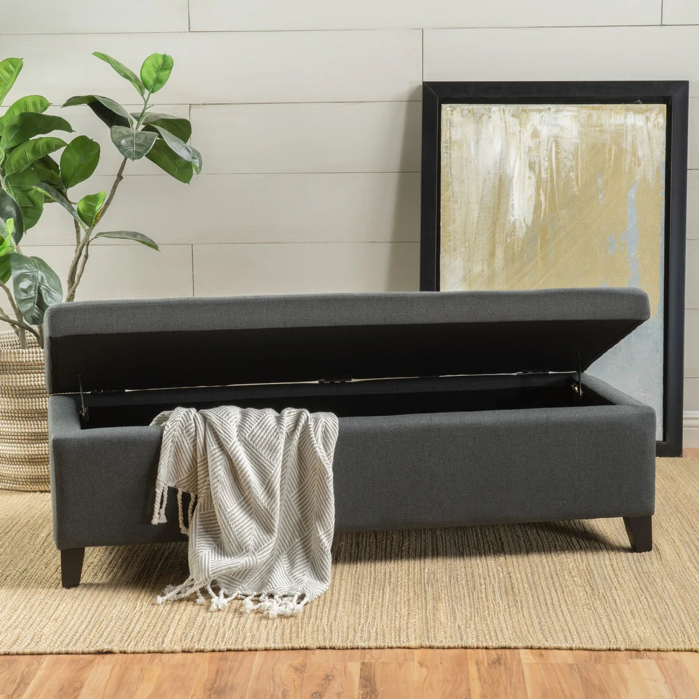 Storage Ottoman Bench - Dark Gray