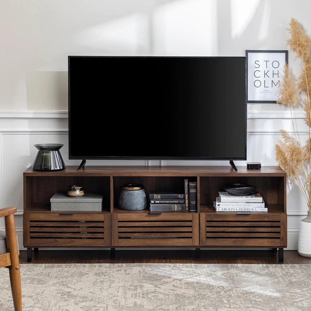 Middlebrook Hilla 70-inch Modern Storage TV Stand - Dark Walnut