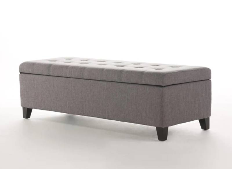 Noble House Mission Grey Storage Ottoman bench