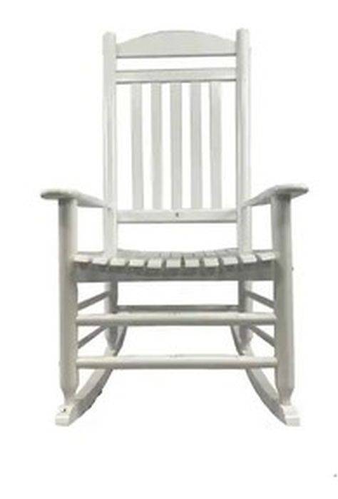 Patio White Wood Outdoor Rocking Chair