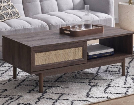 Mopio Haylee Modern Farmhouse Boho Coffee Table Walnut