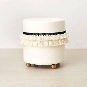 Catania Tassel Ottoman with Ball Feet Cream/Black - Opalhouse