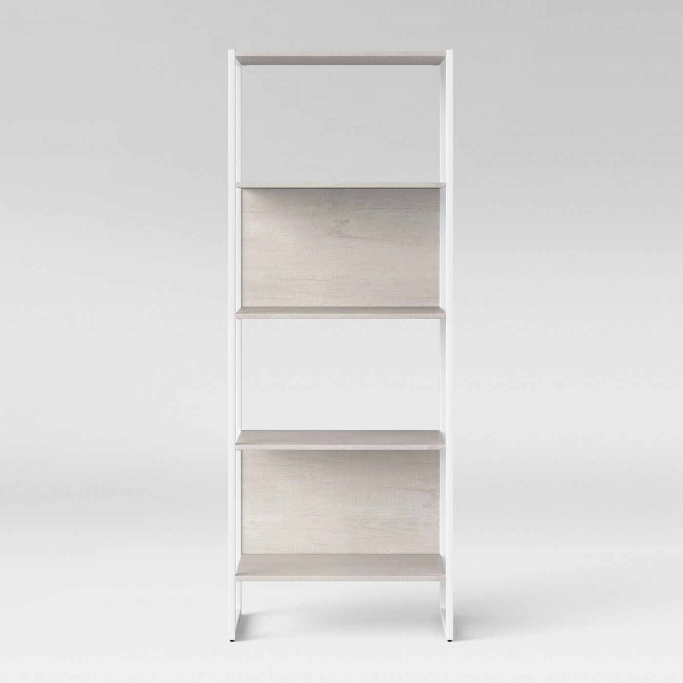 Paulo 4 Shelf 66.7" Bookshelf White Slim Vertical Powder-Coated Finish
