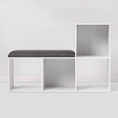 Cube Bookshelf with Bench White - Room Essentials
